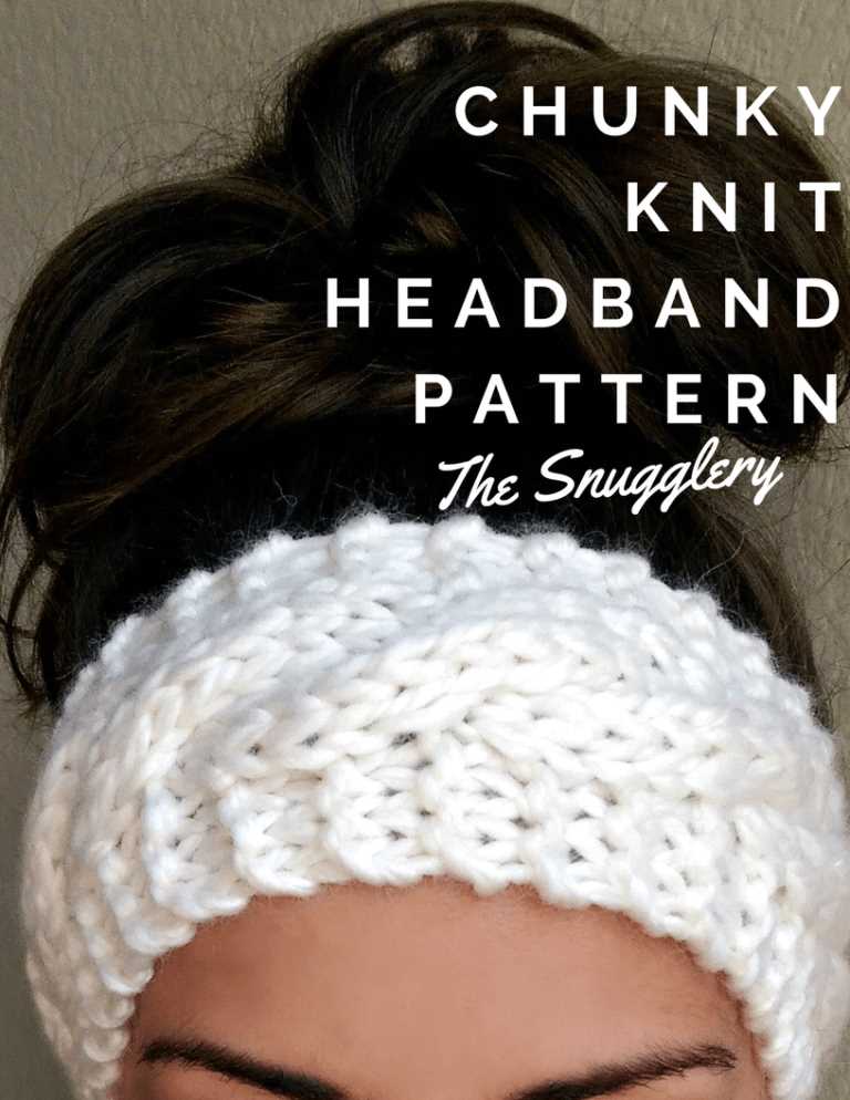 Bulky yarn knit headband pattern
