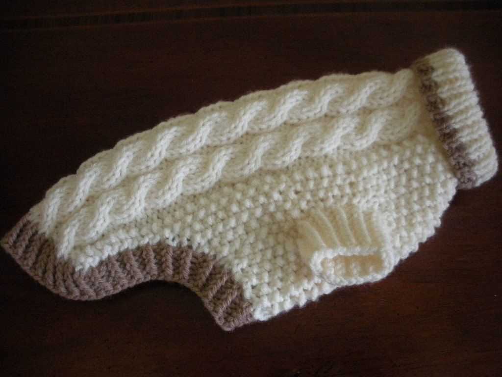 Cable knit dog sweater pattern