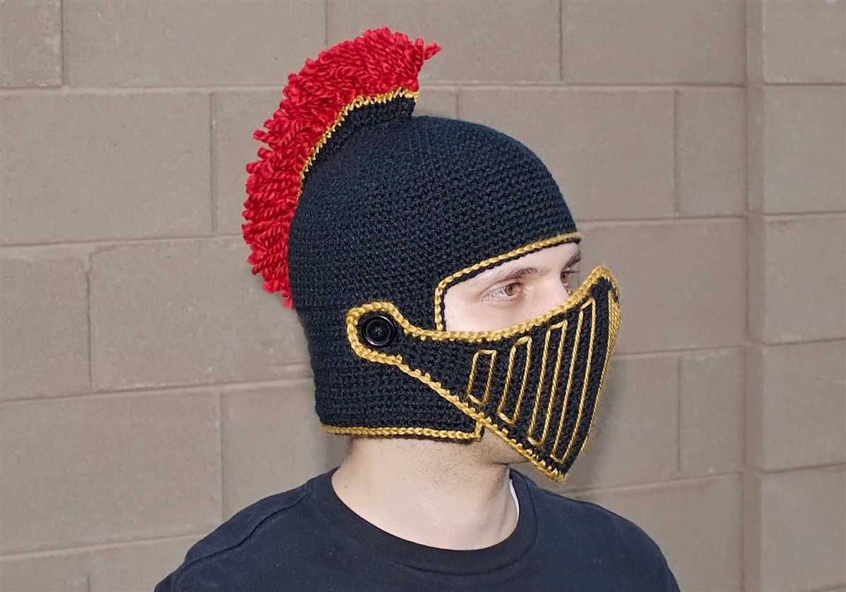 Knight helmet knitting pattern