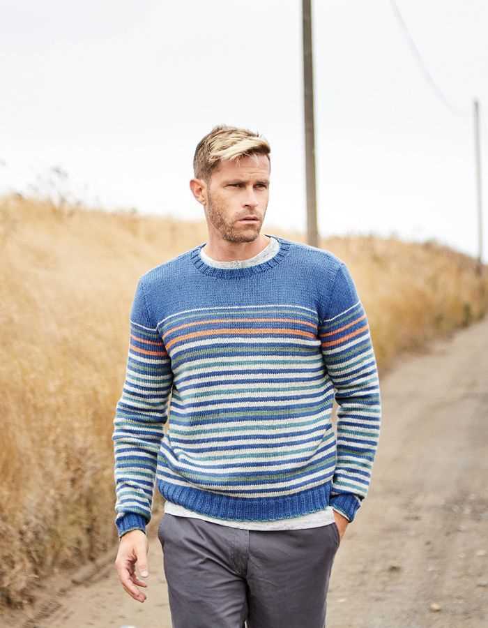 Mens striped sweater knitting pattern