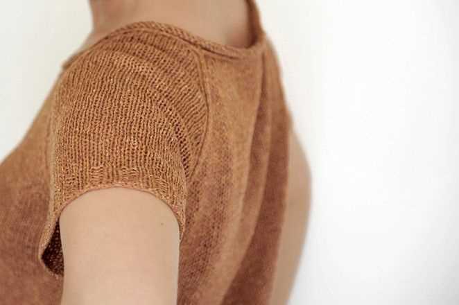 Scoop neck sweater knitting pattern