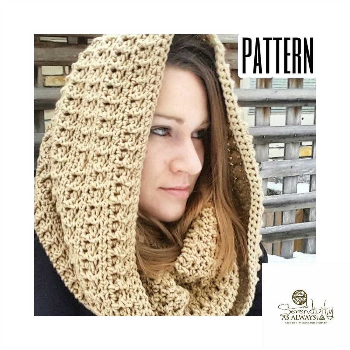 Easy hooded scarf free knitting pattern