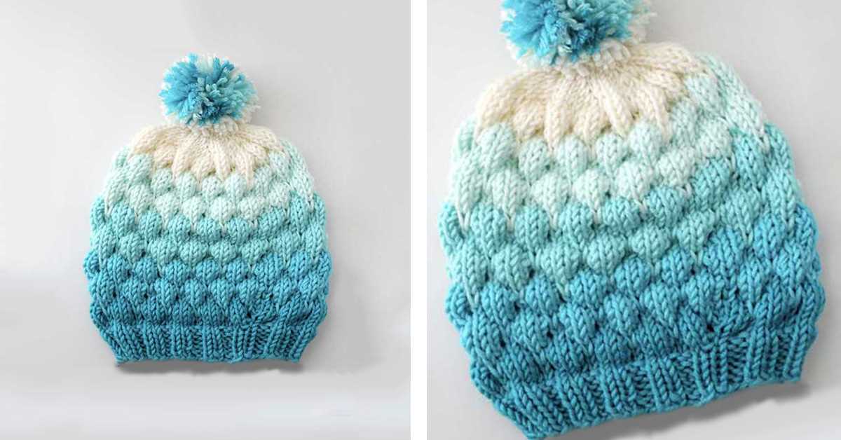 Bubble beanie hat knitting pattern