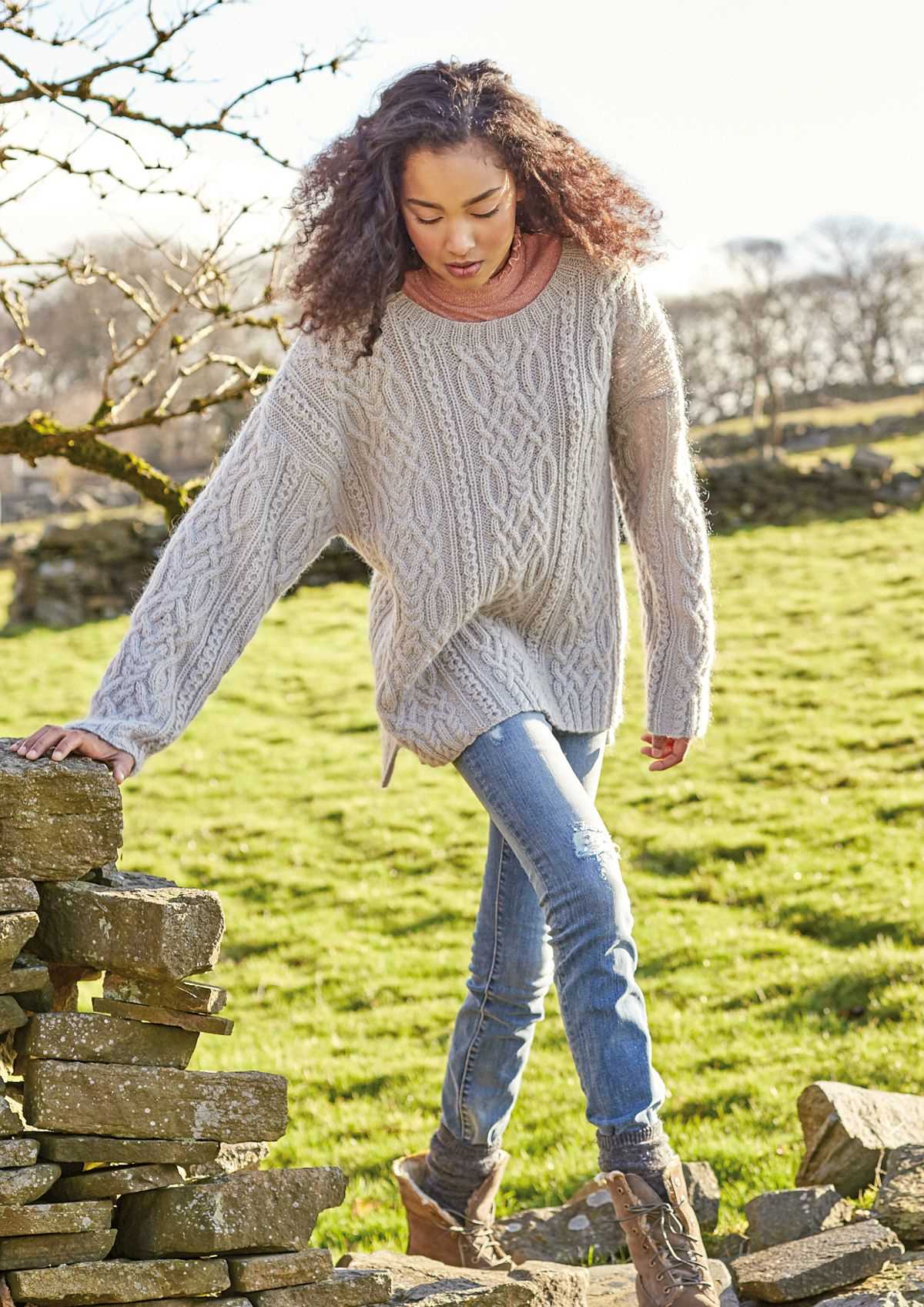 Oversized sweater knitting pattern