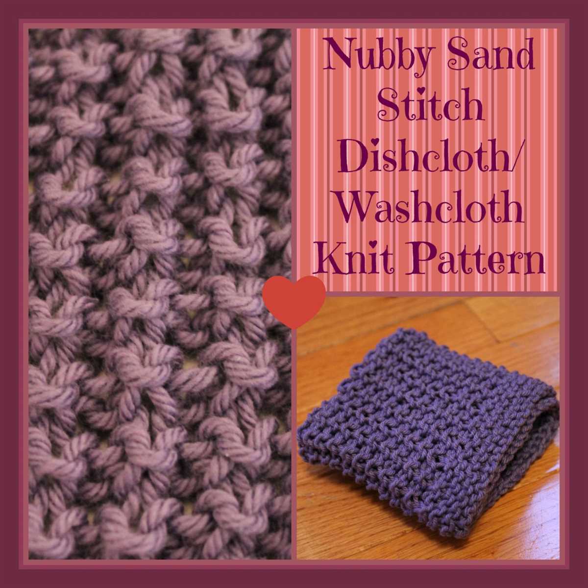 Knitted dishcloth pattern pdf