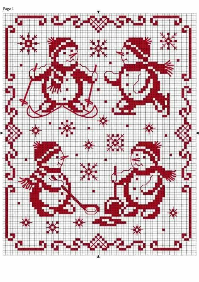 Knitted cross stitch pattern