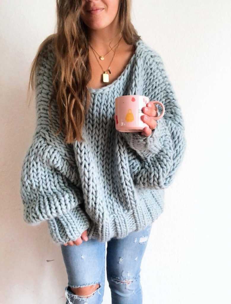 Oversized sweater knitting pattern