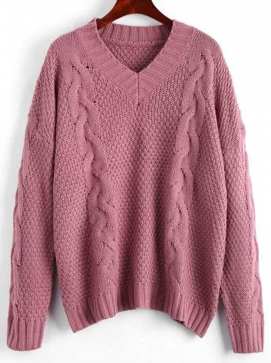 Oversized v neck sweater knitting pattern