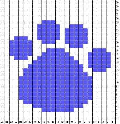 Paw print knitting pattern