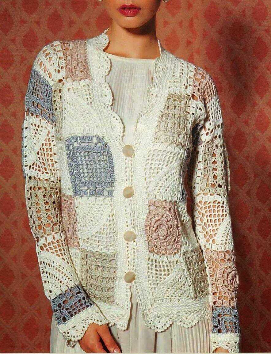 Patchwork cardigan pattern knitting