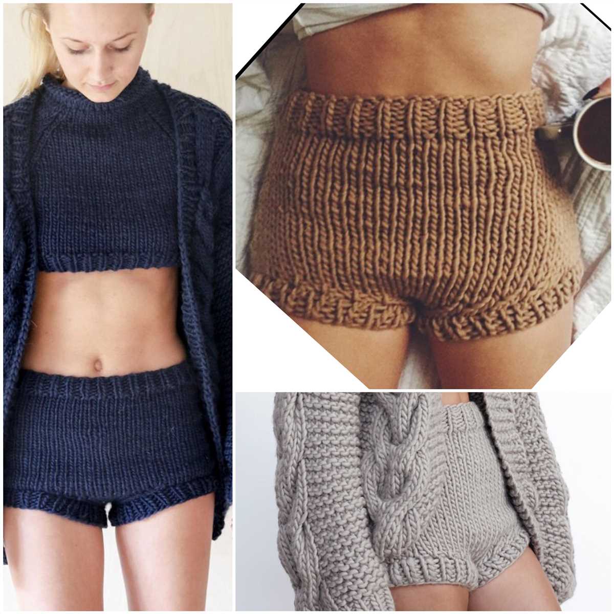 Pattern knit shorts