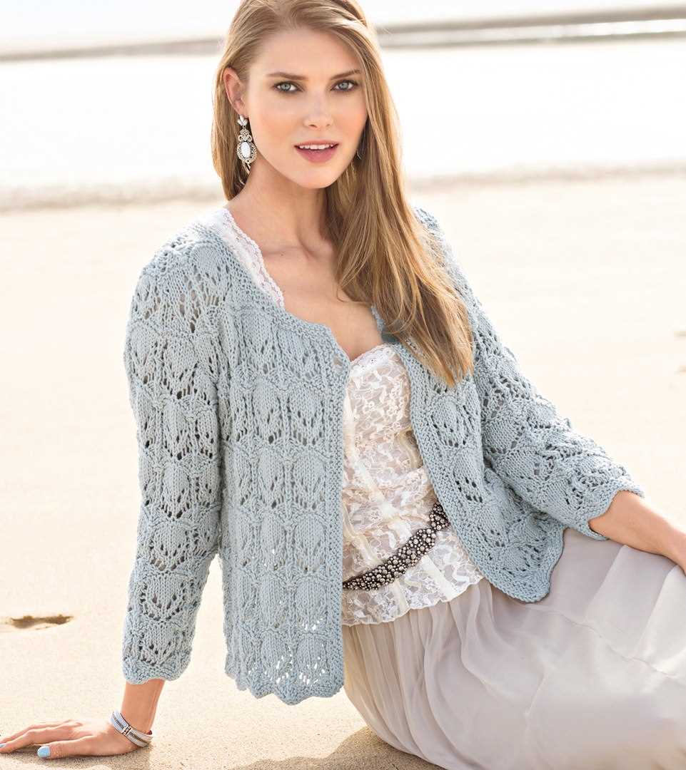 Pattern knitted cardigan