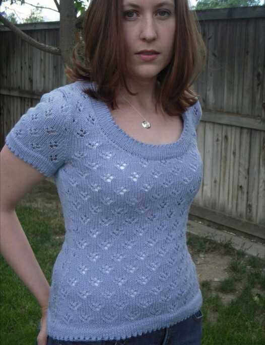 Scoop neck sweater knitting pattern