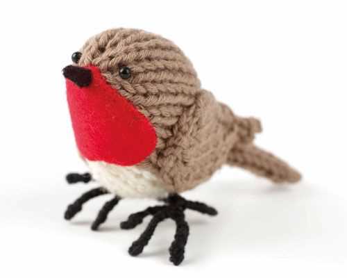 Knitted robin pattern