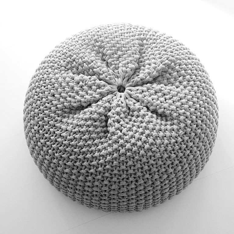 Knitted pouf pattern