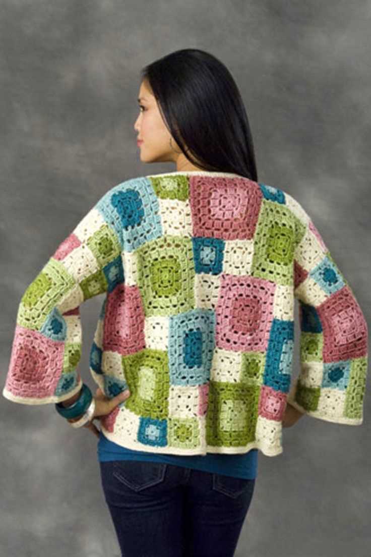 Patchwork cardigan pattern knitting