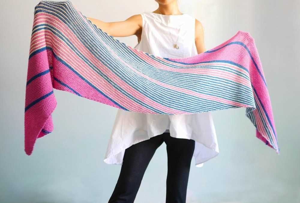 Rectangular shawl knitting pattern