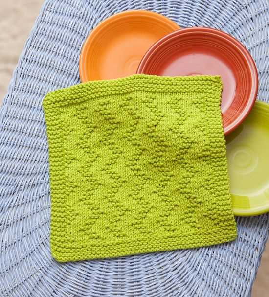 Reversible knitted dishcloth patterns