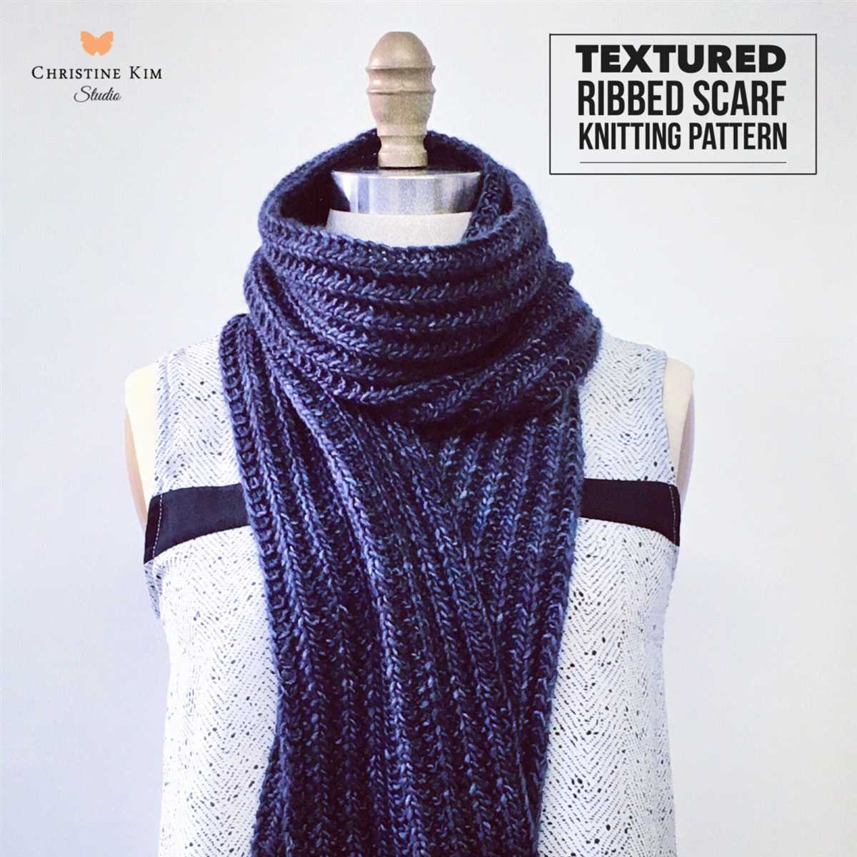 Ribbed knitted scarf pattern free