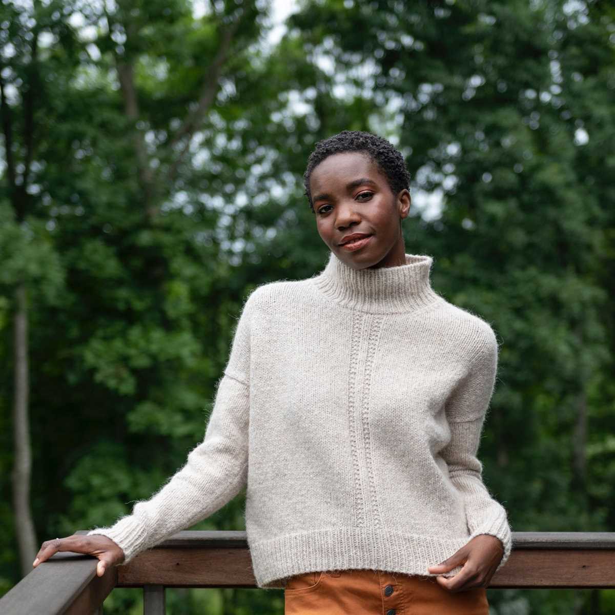 Ribbed turtleneck knitting pattern