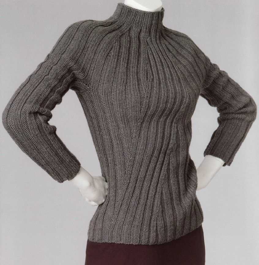 Ribbed turtleneck knitting pattern