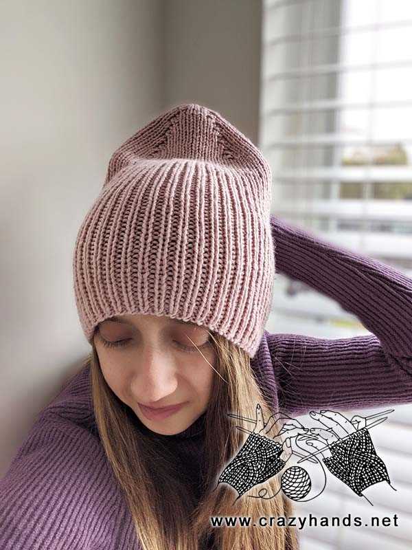 Ribbed beanie knitting pattern free