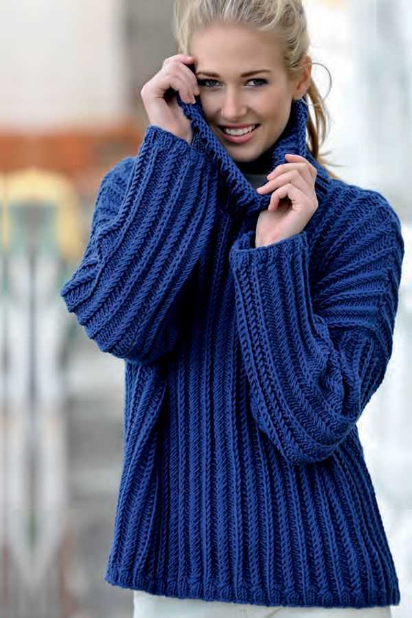 Ribbed turtleneck knitting pattern