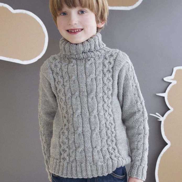 Roll neck sweater knitting pattern