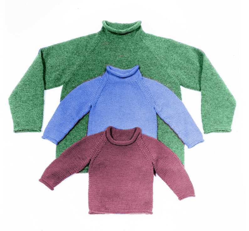 Roll neck sweater knitting pattern