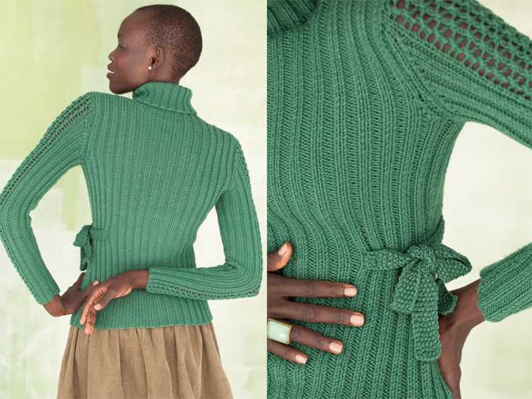 Ribbed turtleneck knitting pattern