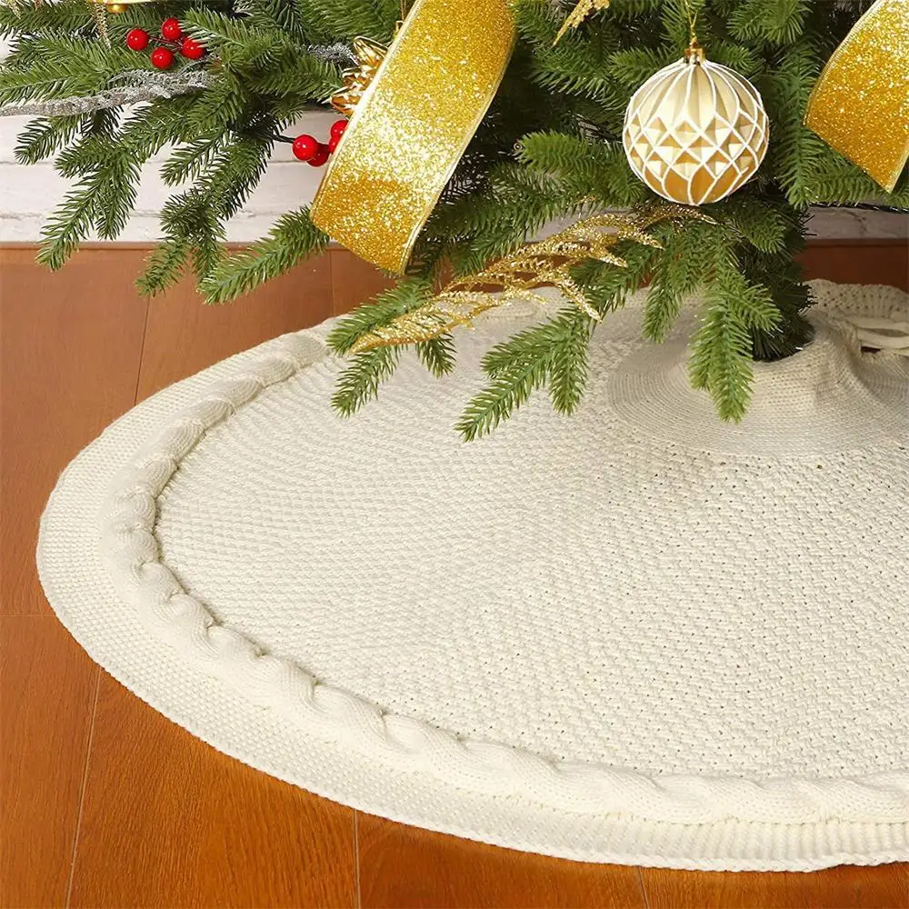 Cable knit christmas tree skirt pattern