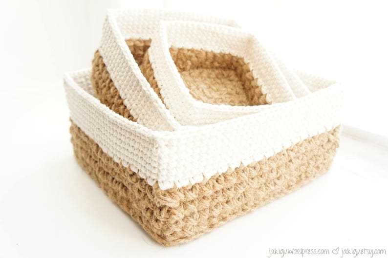 Knit square basket pattern