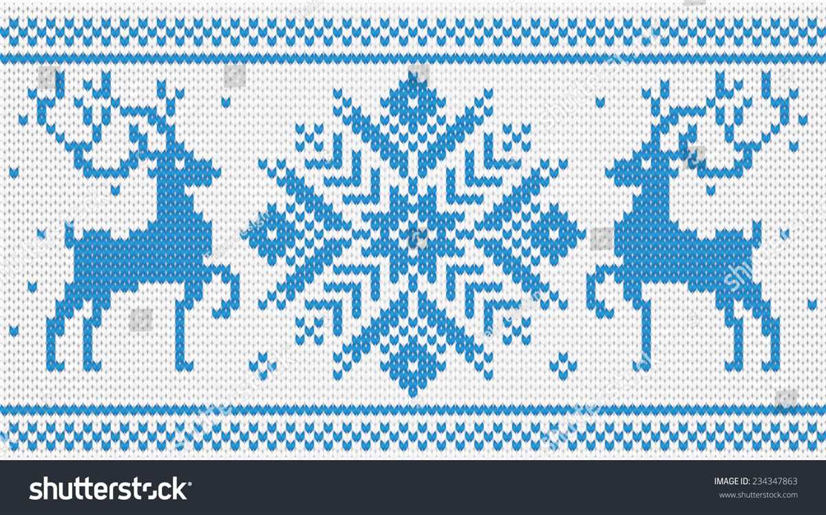 Knitted cross stitch pattern