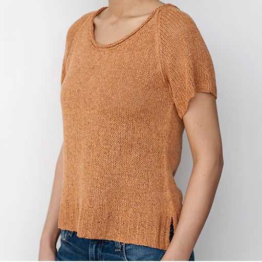 Scoop neck sweater knitting pattern