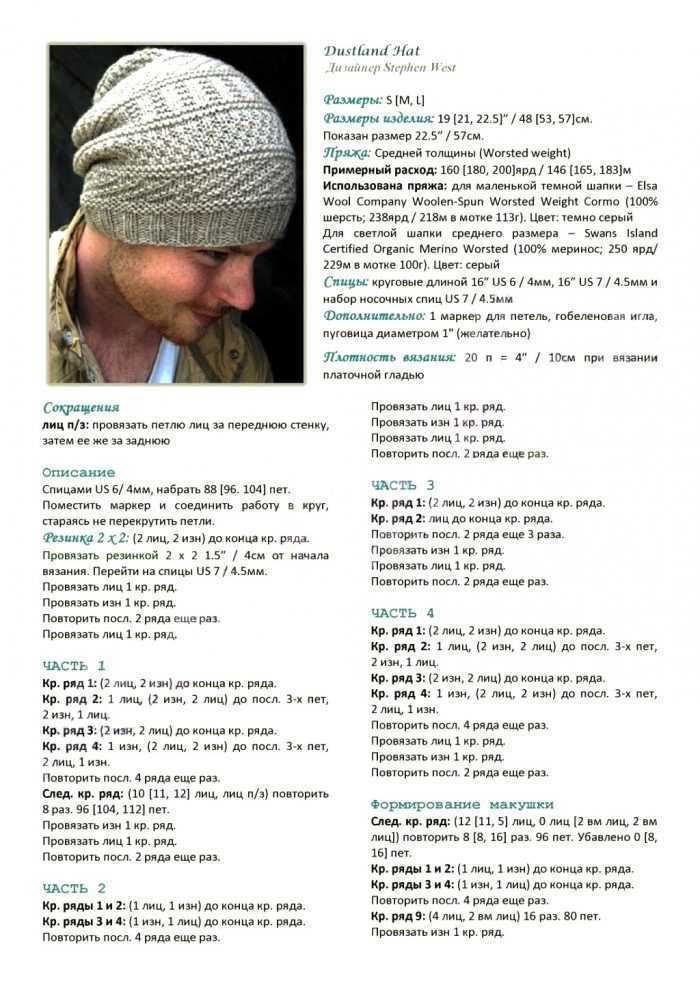 Worsted weight knit hat pattern