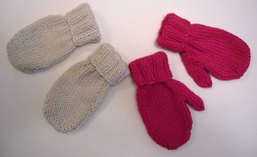 Knit childrens mittens easy pattern