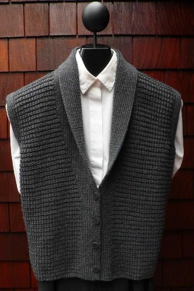 Shawl collar vest knitting pattern