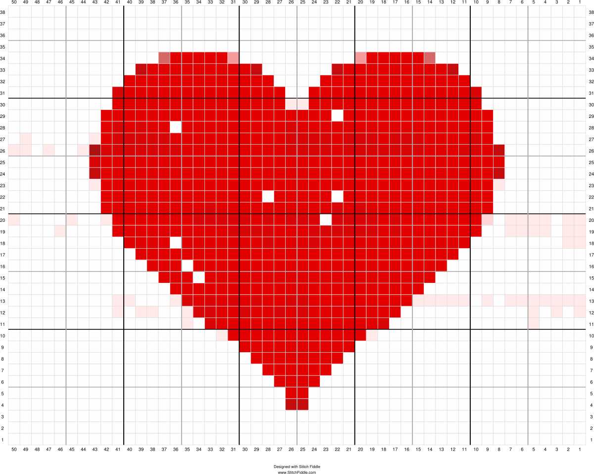 Heart shaped heart knitting pattern chart