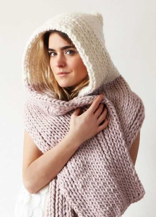 Snood with hood knitting pattern