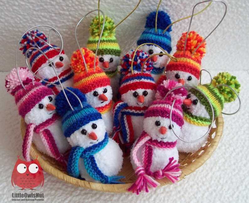 Snowman family knitting pattern