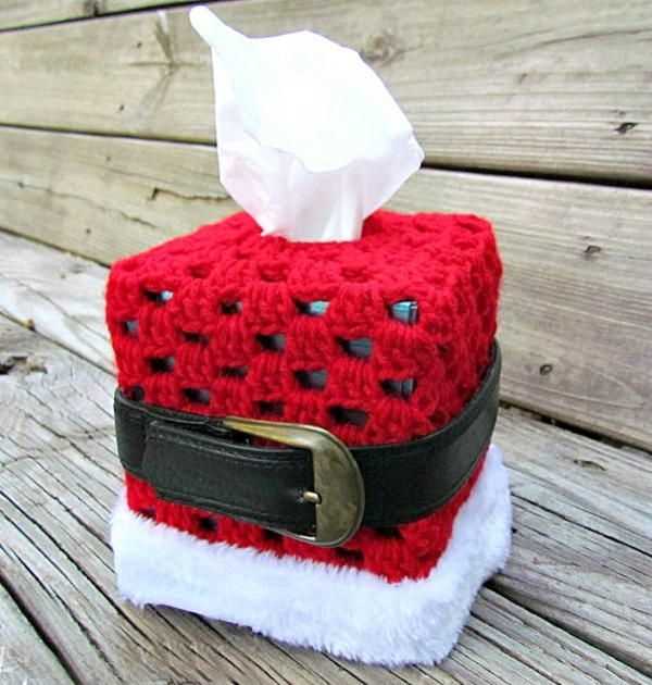 Knitted lace tissue box cover pattern