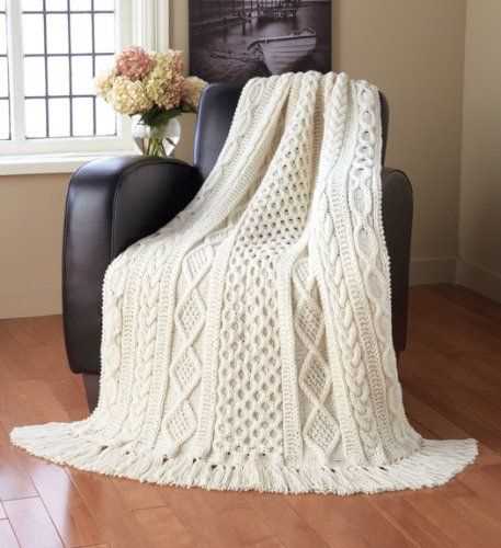 Aran blanket knitting pattern