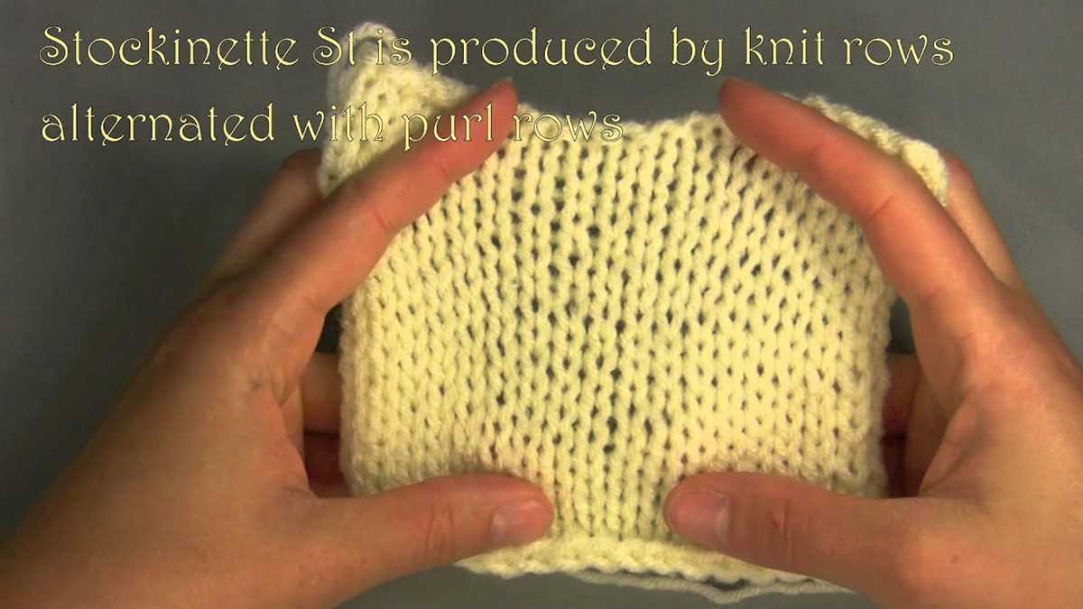 Stockinette stitch knitting pattern