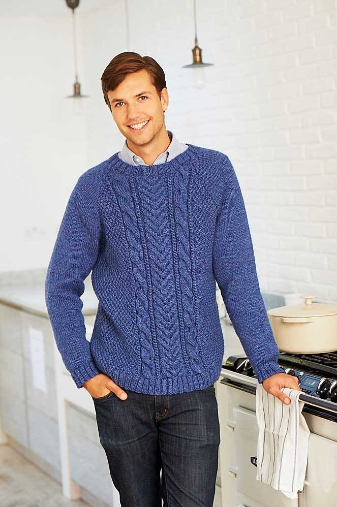 Free knitting pattern mens aran sweater