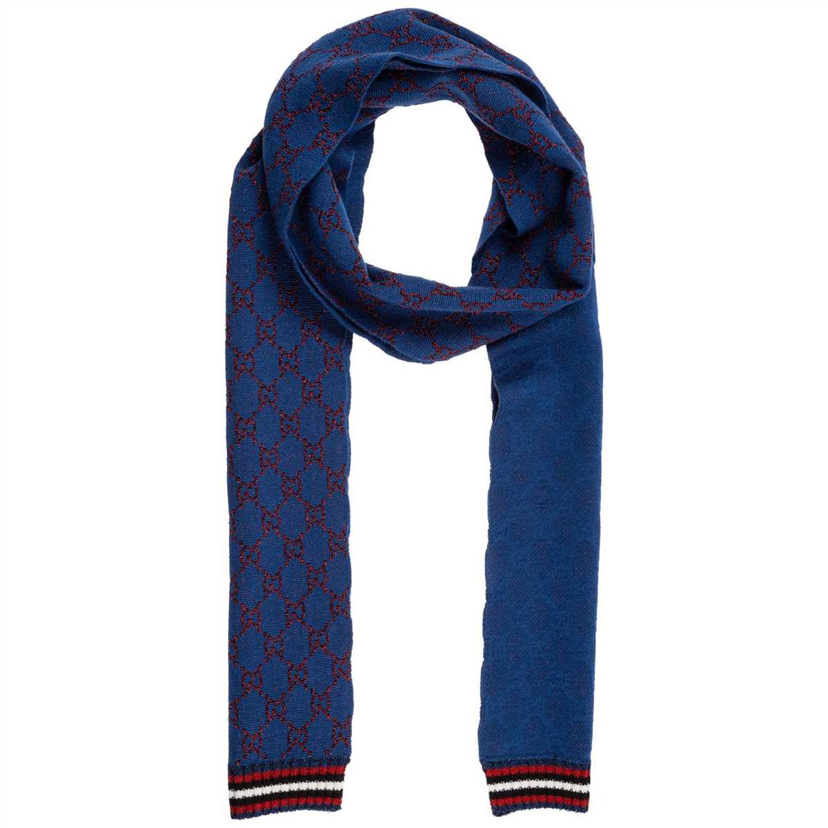 Gucci gg jacquard pattern knitted scarf