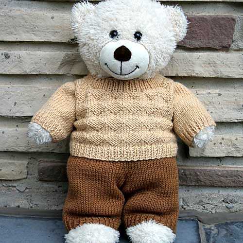 Teddy bear sweater knitting pattern