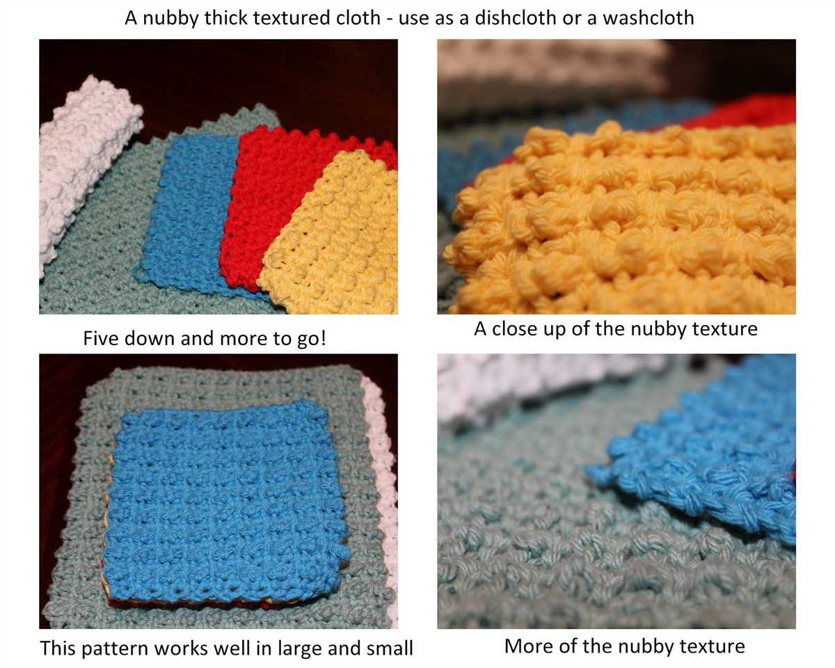 Textured knit dishcloth pattern