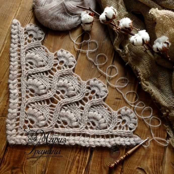 Knitted lace edging for shawl patterns