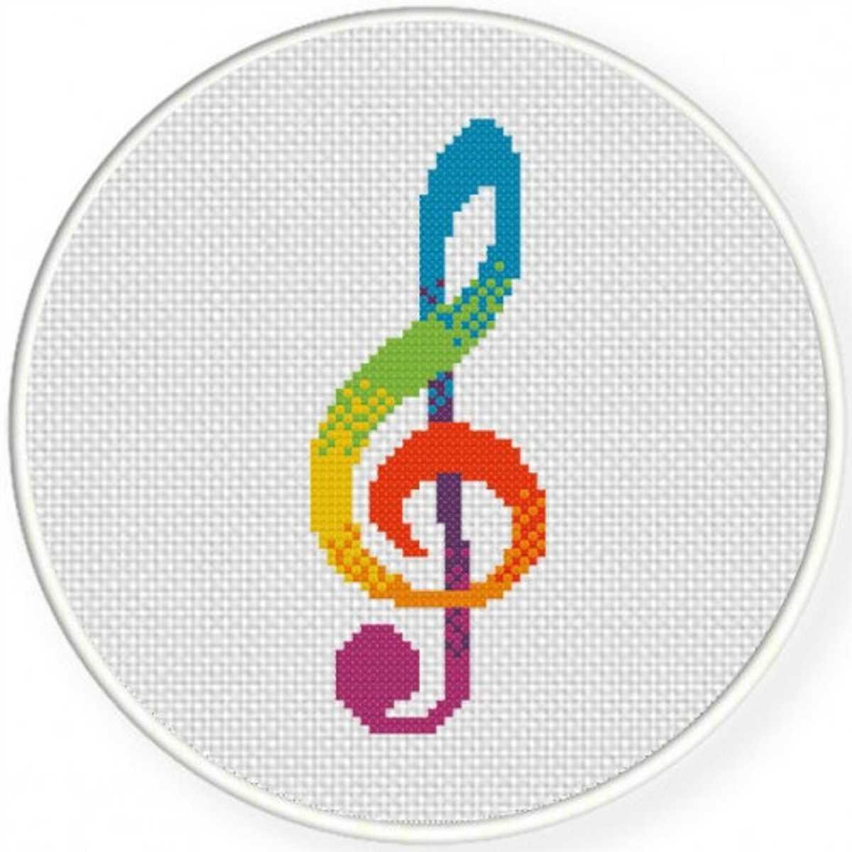 Treble clef knitting pattern