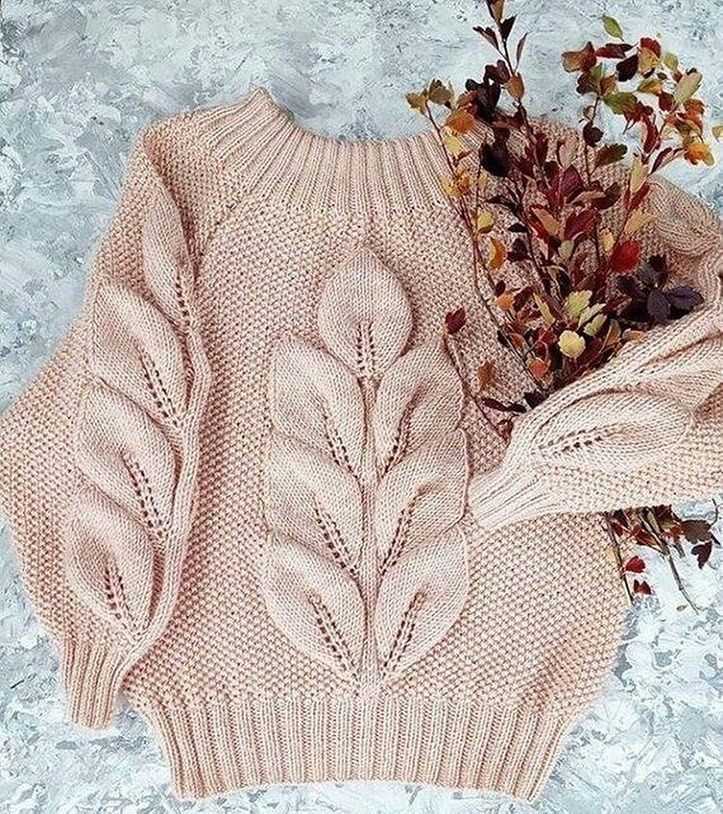 Leaf sweater knitting pattern